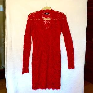 Beautiful holiday red lace dress.
